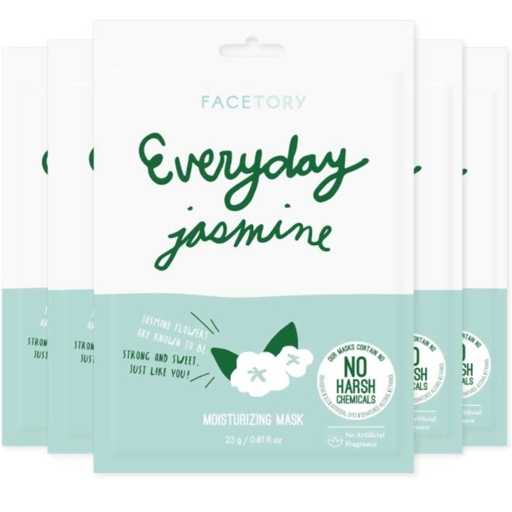FACETORY Everyday Jasmine Moisturizing Sheet Mask Bundle 5 PC Bundle